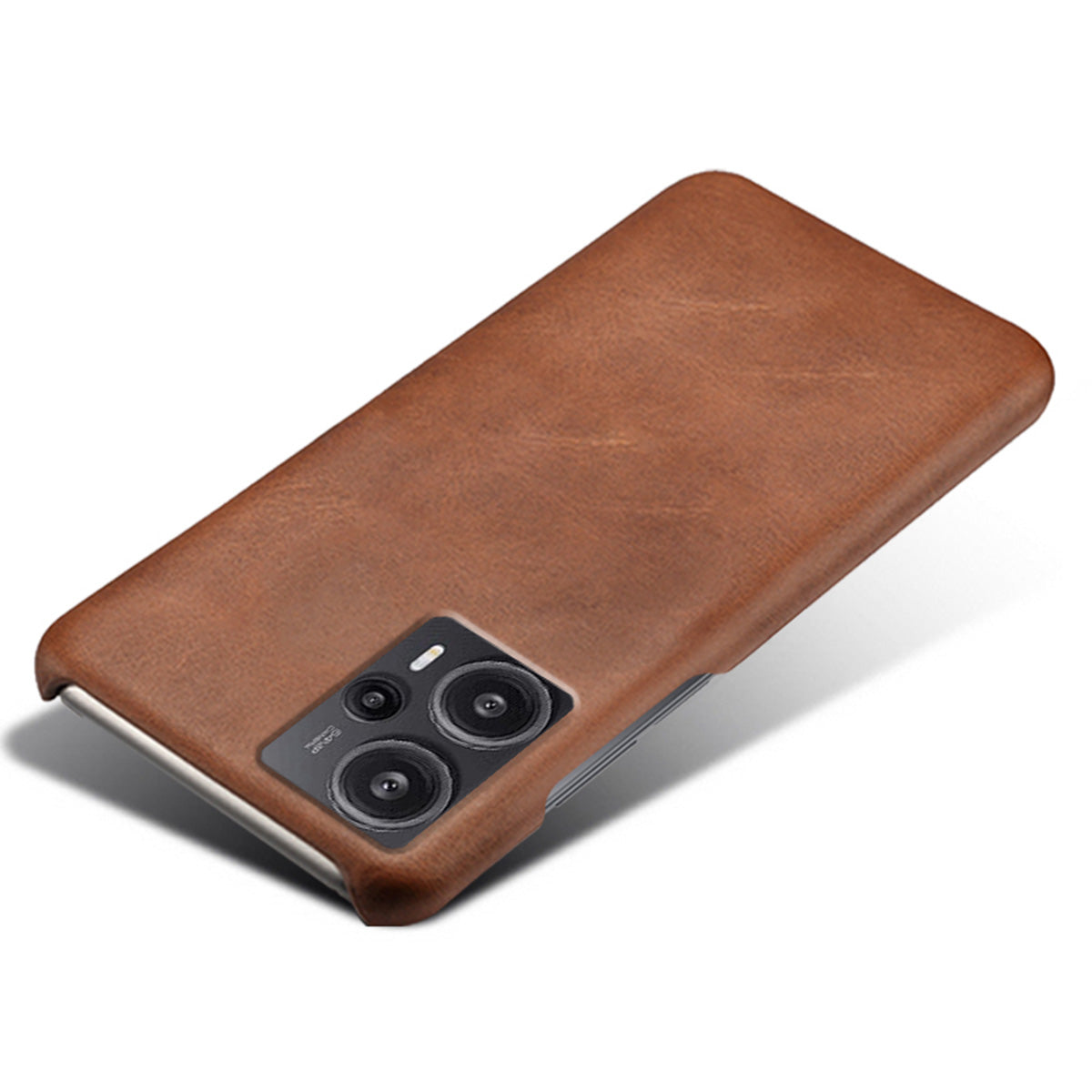 For Xiaomi Redmi Note 12 Turbo / Poco F5 5G PU Leather Coated PC Phone Case Calf Texture Anti-drop Cover