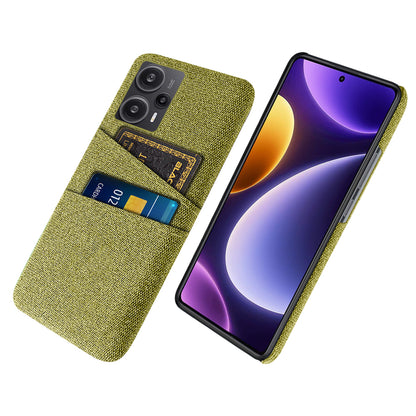 For Xiaomi Redmi Note 12 Turbo / Poco F5 5G Phone Case Hard PC + Cloth Dual Card Slots Cover