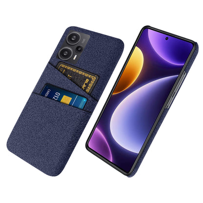 For Xiaomi Redmi Note 12 Turbo / Poco F5 5G Phone Case Hard PC + Cloth Dual Card Slots Cover