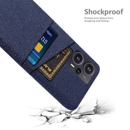 For Xiaomi Redmi Note 12 Turbo / Poco F5 5G Phone Case Hard PC + Cloth Dual Card Slots Cover