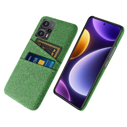 For Xiaomi Redmi Note 12 Turbo / Poco F5 5G Phone Case Hard PC + Cloth Dual Card Slots Cover