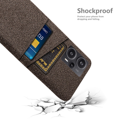 For Xiaomi Redmi Note 12 Turbo / Poco F5 5G Phone Case Hard PC + Cloth Dual Card Slots Cover