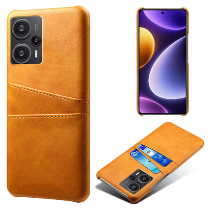 For Xiaomi Redmi Note 12 Turbo / Poco F5 5G Phone Case Dual Card Slots Leather Coated PC Phone Cover