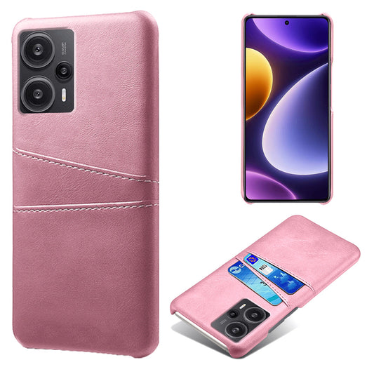 For Xiaomi Redmi Note 12 Turbo / Poco F5 5G Phone Case Dual Card Slots Leather Coated PC Phone Cover