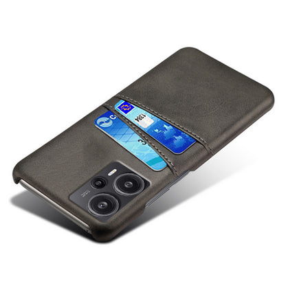 For Xiaomi Redmi Note 12 Turbo / Poco F5 5G Phone Case Dual Card Slots Leather Coated PC Phone Cover