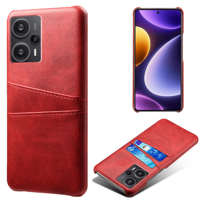 For Xiaomi Redmi Note 12 Turbo / Poco F5 5G Phone Case Dual Card Slots Leather Coated PC Phone Cover