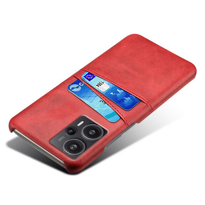 For Xiaomi Redmi Note 12 Turbo / Poco F5 5G Phone Case Dual Card Slots Leather Coated PC Phone Cover