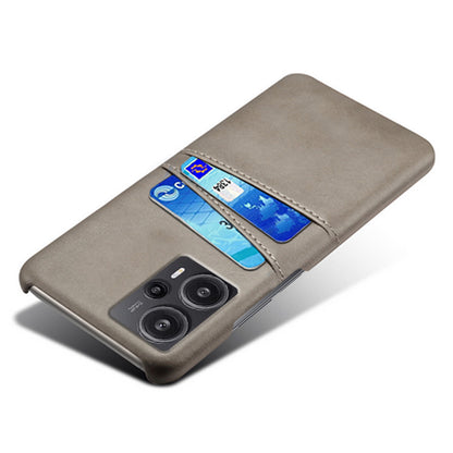 For Xiaomi Redmi Note 12 Turbo / Poco F5 5G Phone Case Dual Card Slots Leather Coated PC Phone Cover