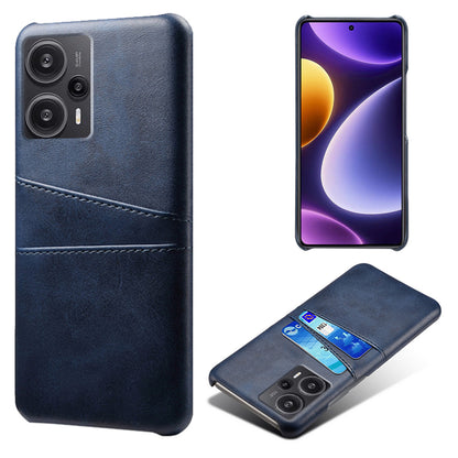 For Xiaomi Redmi Note 12 Turbo / Poco F5 5G Phone Case Dual Card Slots Leather Coated PC Phone Cover
