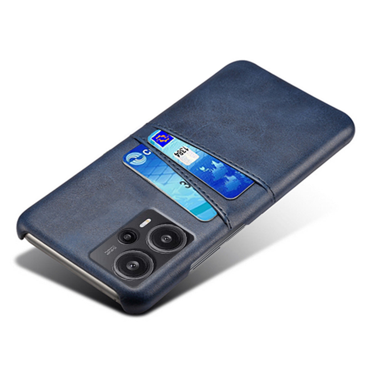 For Xiaomi Redmi Note 12 Turbo / Poco F5 5G Phone Case Dual Card Slots Leather Coated PC Phone Cover