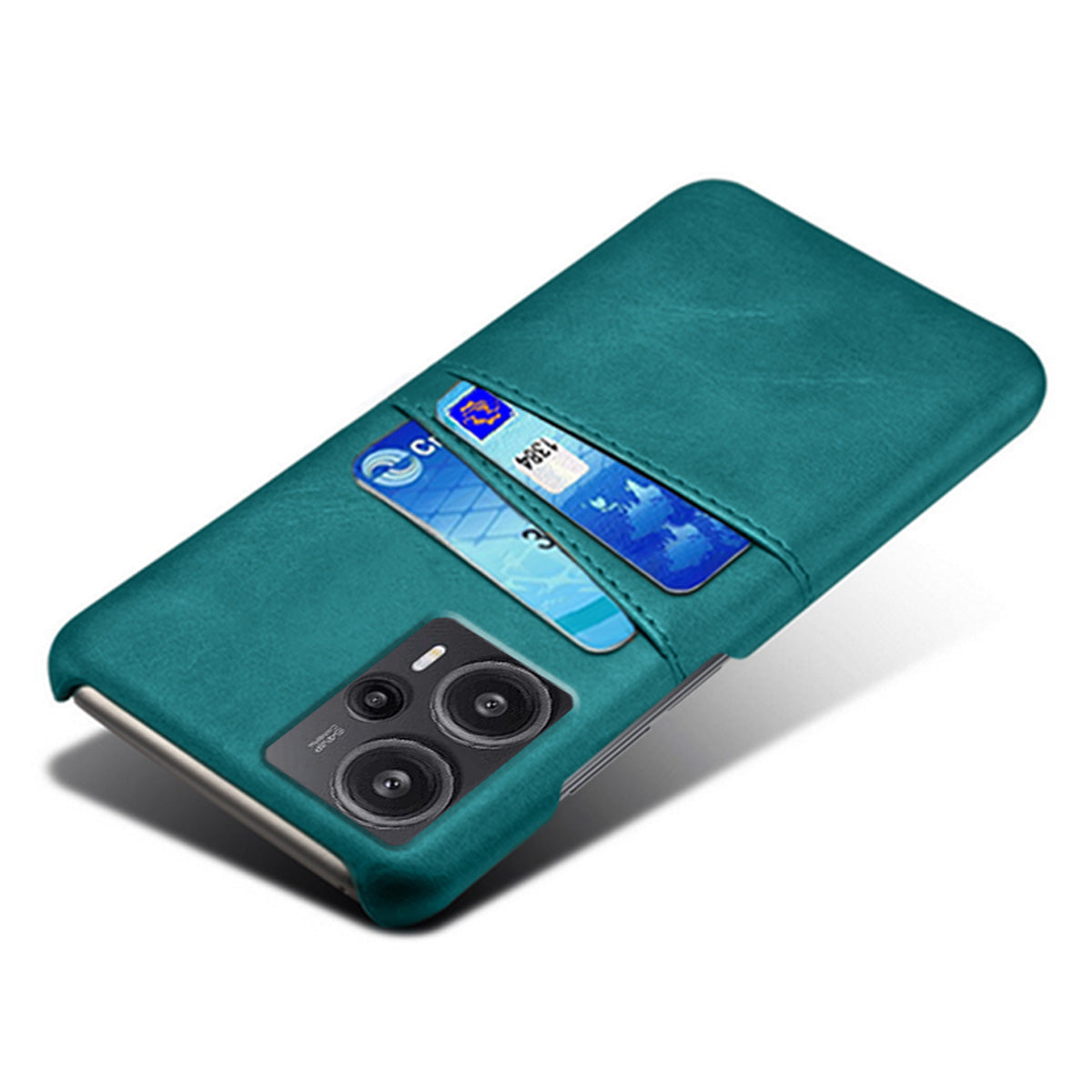 For Xiaomi Redmi Note 12 Turbo / Poco F5 5G Phone Case Dual Card Slots Leather Coated PC Phone Cover