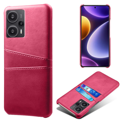 For Xiaomi Redmi Note 12 Turbo / Poco F5 5G Phone Case Dual Card Slots Leather Coated PC Phone Cover