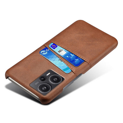 For Xiaomi Redmi Note 12 Turbo / Poco F5 5G Phone Case Dual Card Slots Leather Coated PC Phone Cover