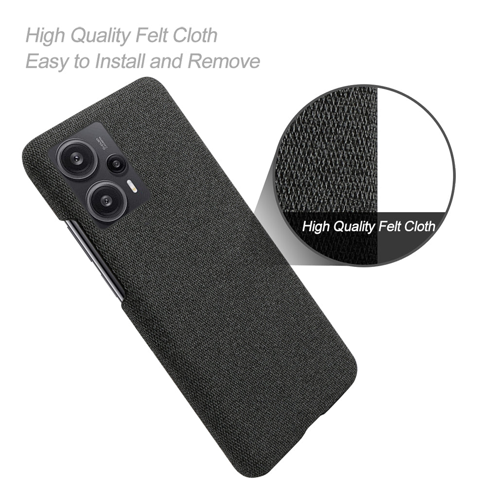 For Xiaomi Redmi Note 12 Turbo / Poco F5 5G Cloth+Hard PC Phone Case Anti-scracth Phone Cover