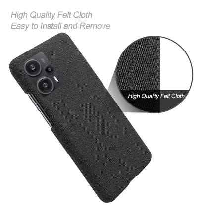 For Xiaomi Redmi Note 12 Turbo / Poco F5 5G Cloth+Hard PC Phone Case Anti-scracth Phone Cover