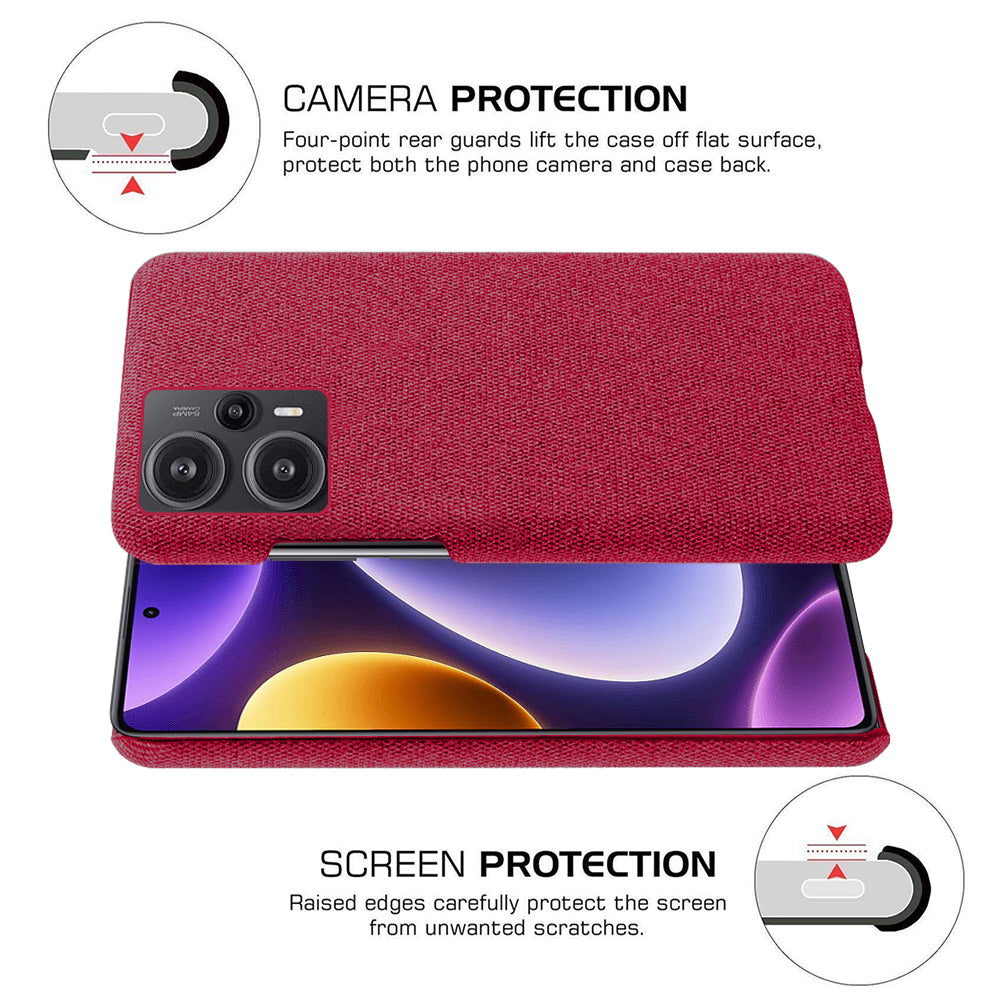 For Xiaomi Redmi Note 12 Turbo / Poco F5 5G Cloth+Hard PC Phone Case Anti-scracth Phone Cover
