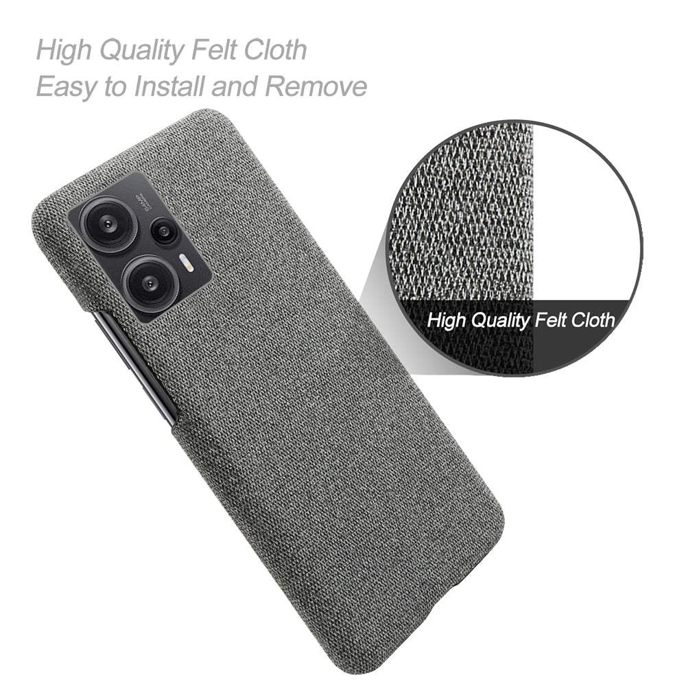 For Xiaomi Redmi Note 12 Turbo / Poco F5 5G Cloth+Hard PC Phone Case Anti-scracth Phone Cover