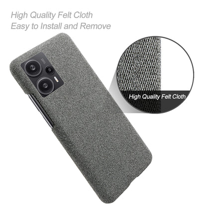 For Xiaomi Redmi Note 12 Turbo / Poco F5 5G Cloth+Hard PC Phone Case Anti-scracth Phone Cover