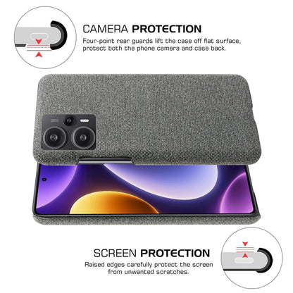 For Xiaomi Redmi Note 12 Turbo / Poco F5 5G Cloth+Hard PC Phone Case Anti-scracth Phone Cover