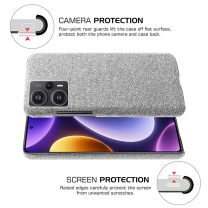 For Xiaomi Redmi Note 12 Turbo / Poco F5 5G Cloth+Hard PC Phone Case Anti-scracth Phone Cover