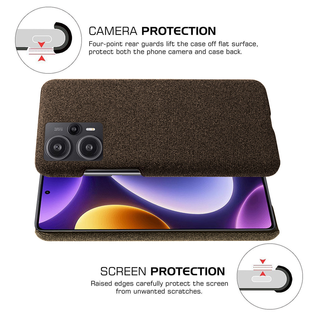 For Xiaomi Redmi Note 12 Turbo / Poco F5 5G Cloth+Hard PC Phone Case Anti-scracth Phone Cover
