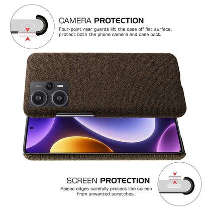 For Xiaomi Redmi Note 12 Turbo / Poco F5 5G Cloth+Hard PC Phone Case Anti-scracth Phone Cover