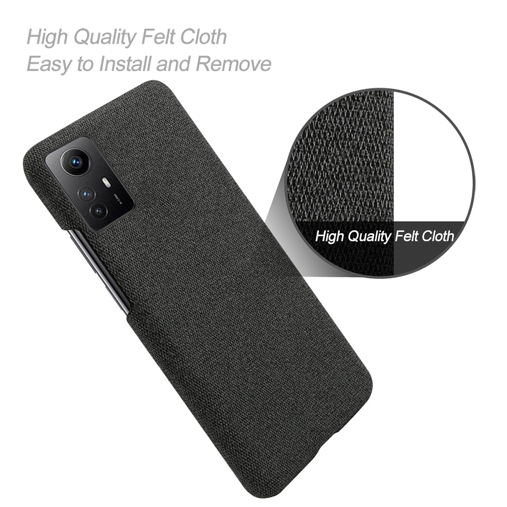 For Xiaomi Redmi Note 12S 4G Cloth+Hard PC Phone Cover Drop-proof Protective Case