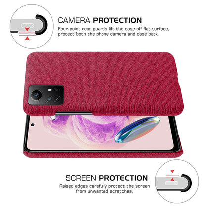 For Xiaomi Redmi Note 12S 4G Cloth+Hard PC Phone Cover Drop-proof Protective Case