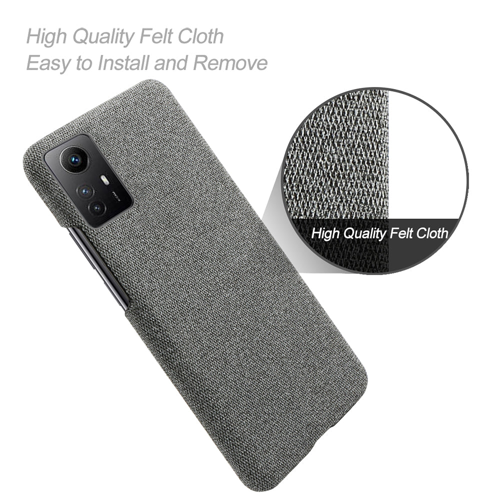For Xiaomi Redmi Note 12S 4G Cloth+Hard PC Phone Cover Drop-proof Protective Case