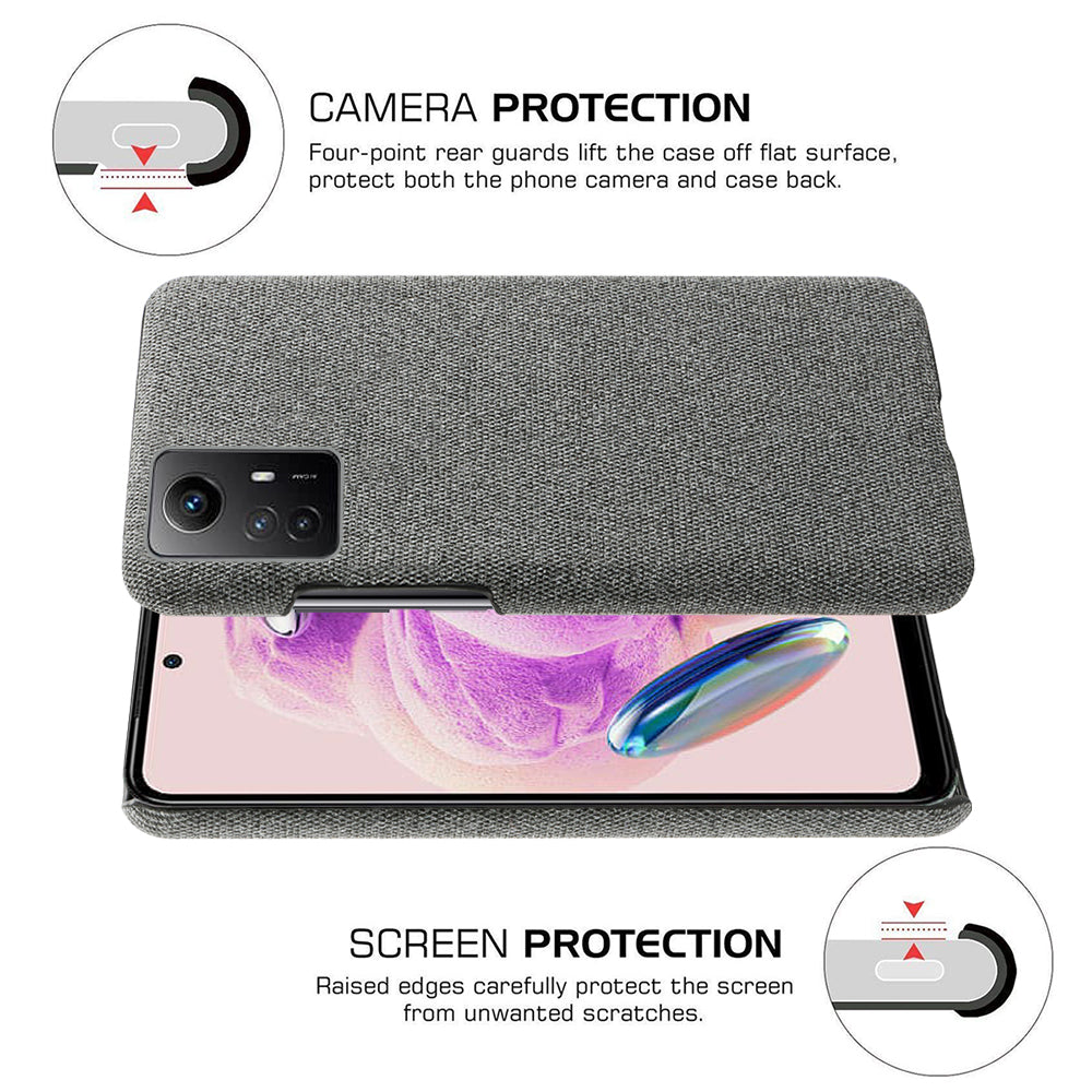 For Xiaomi Redmi Note 12S 4G Cloth+Hard PC Phone Cover Drop-proof Protective Case