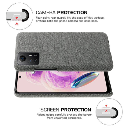 For Xiaomi Redmi Note 12S 4G Cloth+Hard PC Phone Cover Drop-proof Protective Case