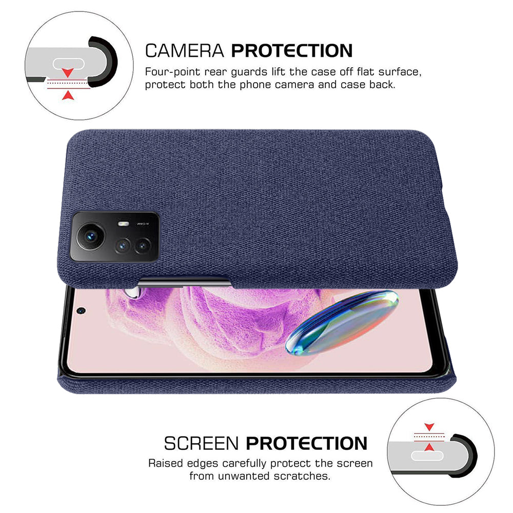 For Xiaomi Redmi Note 12S 4G Cloth+Hard PC Phone Cover Drop-proof Protective Case