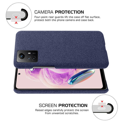 For Xiaomi Redmi Note 12S 4G Cloth+Hard PC Phone Cover Drop-proof Protective Case