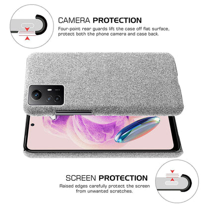 For Xiaomi Redmi Note 12S 4G Cloth+Hard PC Phone Cover Drop-proof Protective Case