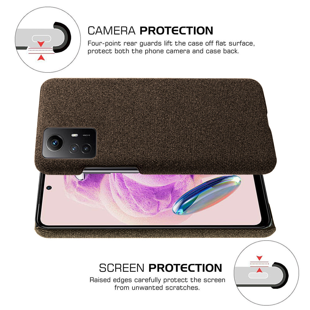 For Xiaomi Redmi Note 12S 4G Cloth+Hard PC Phone Cover Drop-proof Protective Case