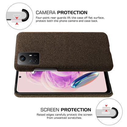 For Xiaomi Redmi Note 12S 4G Cloth+Hard PC Phone Cover Drop-proof Protective Case