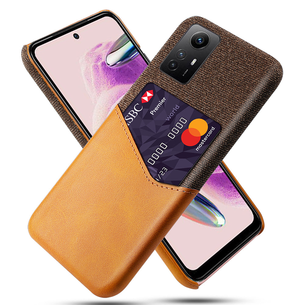 For Xiaomi Redmi Note 12S 4G Card Holder Phone Case Cloth Texture Leather Coated PC Cover