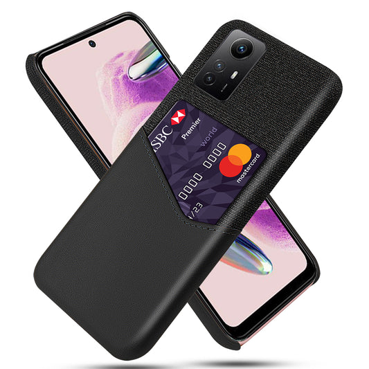 For Xiaomi Redmi Note 12S 4G Card Holder Phone Case Cloth Texture Leather Coated PC Cover