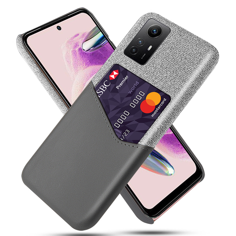 For Xiaomi Redmi Note 12S 4G Card Holder Phone Case Cloth Texture Leather Coated PC Cover