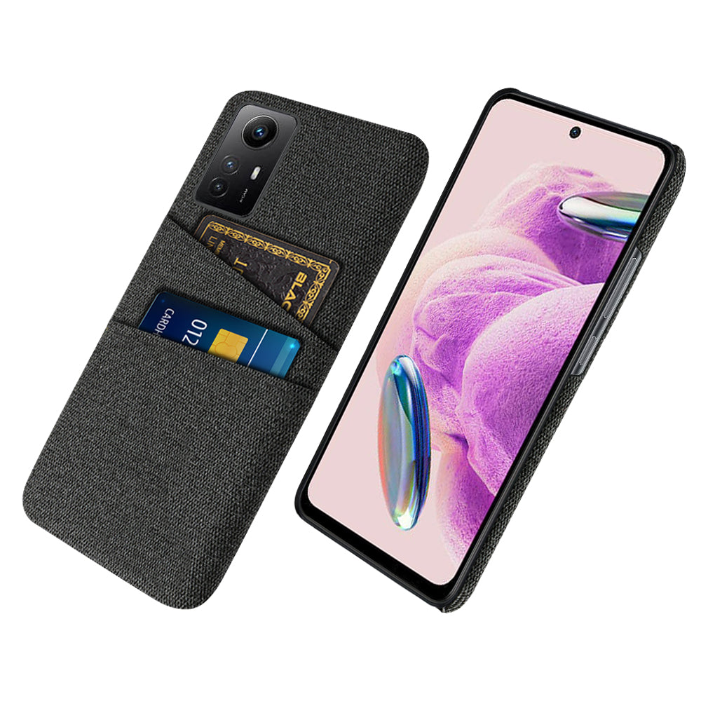 Phone Case for Xiaomi Redmi Note 12S 4G , Dual Card Clots Hard PC + Cloth Mobile Phone Cover