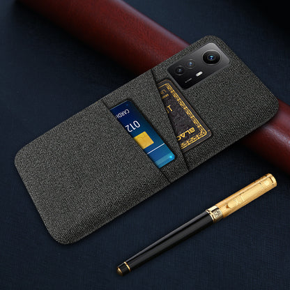 Phone Case for Xiaomi Redmi Note 12S 4G , Dual Card Clots Hard PC + Cloth Mobile Phone Cover