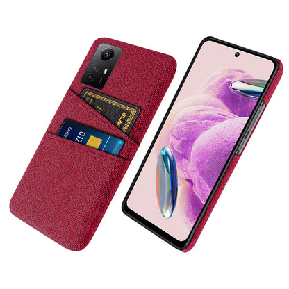 Phone Case for Xiaomi Redmi Note 12S 4G , Dual Card Clots Hard PC + Cloth Mobile Phone Cover