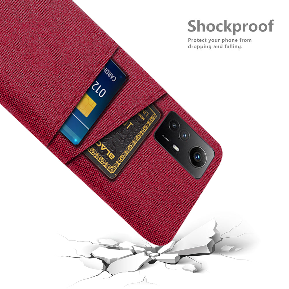 Phone Case for Xiaomi Redmi Note 12S 4G , Dual Card Clots Hard PC + Cloth Mobile Phone Cover