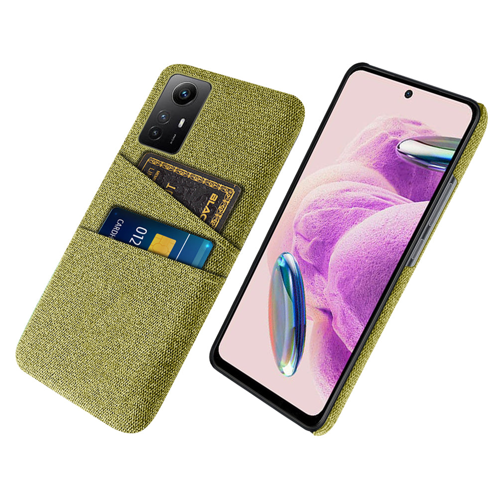 Phone Case for Xiaomi Redmi Note 12S 4G , Dual Card Clots Hard PC + Cloth Mobile Phone Cover