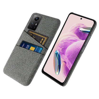 Phone Case for Xiaomi Redmi Note 12S 4G , Dual Card Clots Hard PC + Cloth Mobile Phone Cover