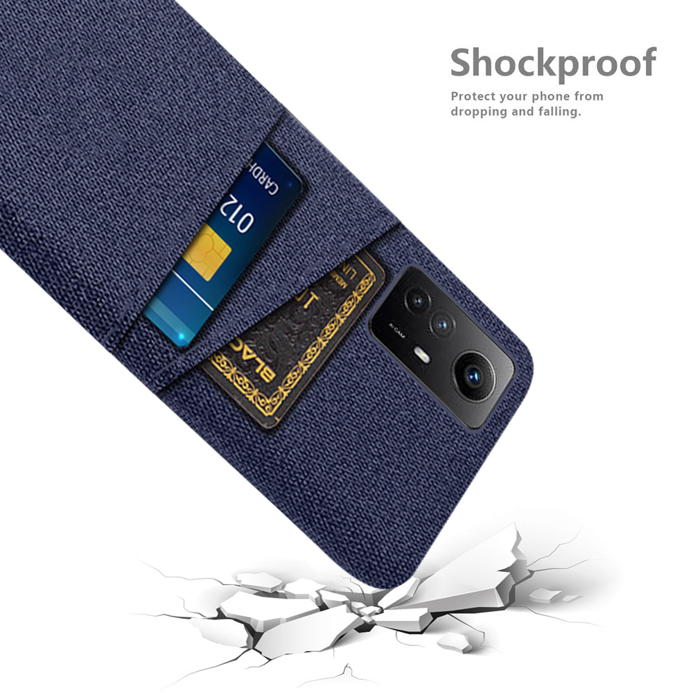 Phone Case for Xiaomi Redmi Note 12S 4G , Dual Card Clots Hard PC + Cloth Mobile Phone Cover