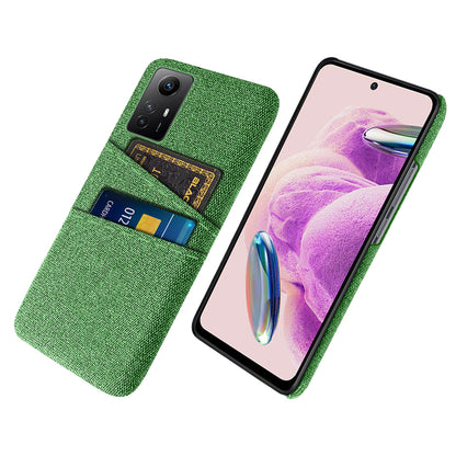 Phone Case for Xiaomi Redmi Note 12S 4G , Dual Card Clots Hard PC + Cloth Mobile Phone Cover