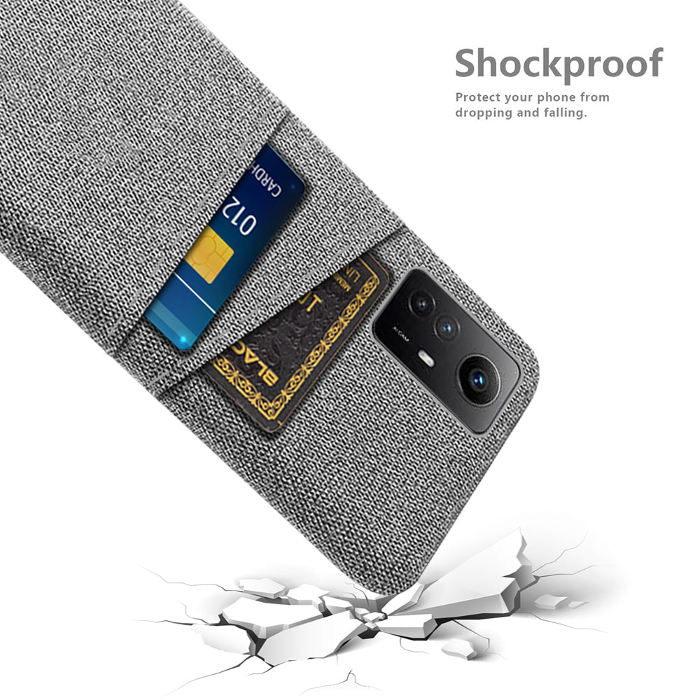 Phone Case for Xiaomi Redmi Note 12S 4G , Dual Card Clots Hard PC + Cloth Mobile Phone Cover