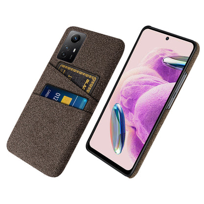Phone Case for Xiaomi Redmi Note 12S 4G , Dual Card Clots Hard PC + Cloth Mobile Phone Cover