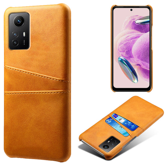 For Xiaomi Redmi Note 12S 4G Protective Phone Case Dual Card Slots PU Leather Coated Hard PC Cover